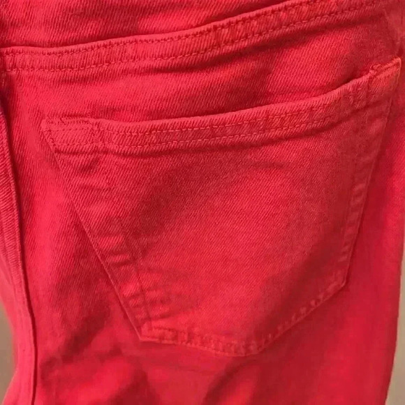 Abercrombie And Fitch Simone High Rise Ankle Straight Red Jeans-Sz 26 - Picture 4 of 5
